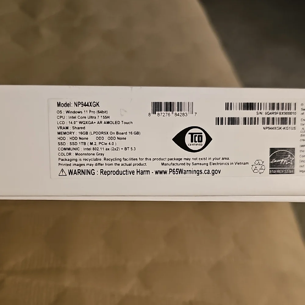 Samsung Silver Galaxy Book Pro Ultra-Slim Laptop